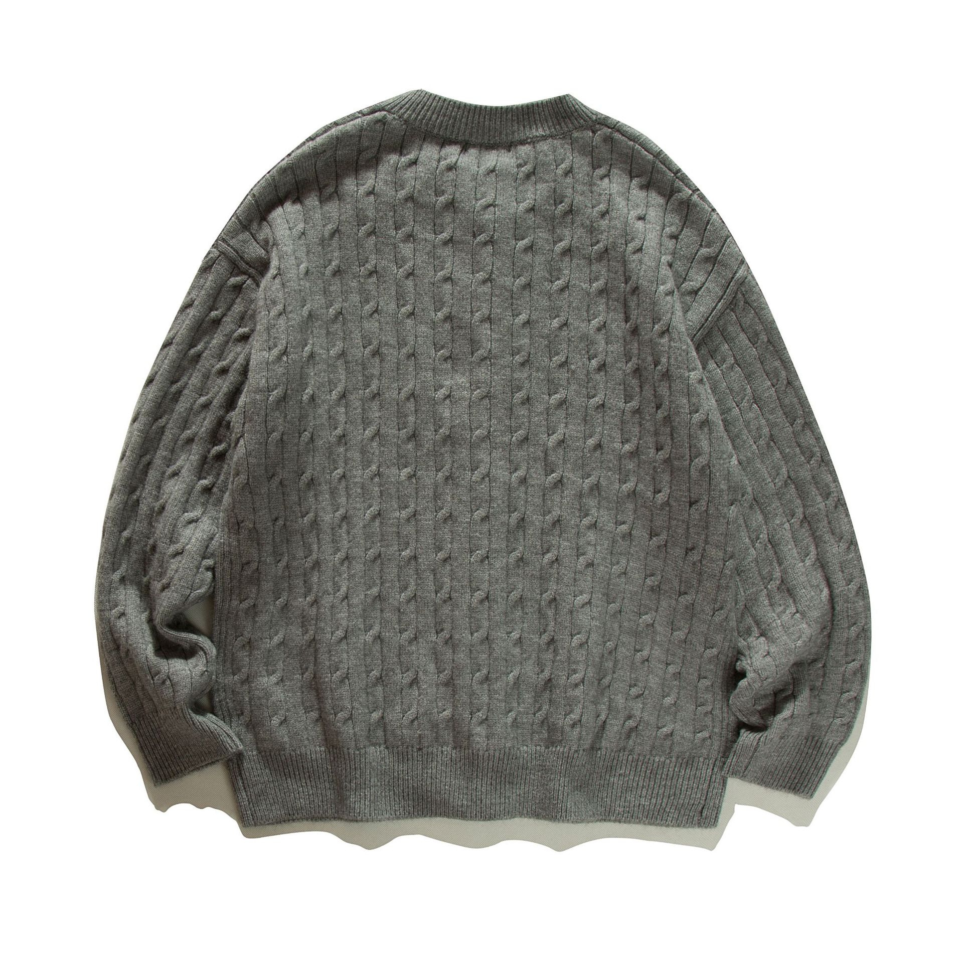 Jacquard Acrylic Loose Fit Long Sleeve Cardigan