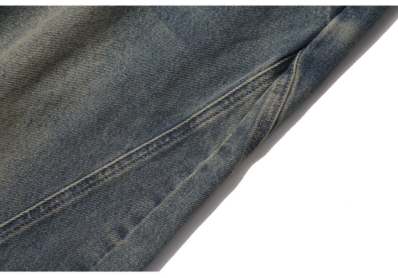 Loose Fit Wide Leg Knife-Edge Denim Pants