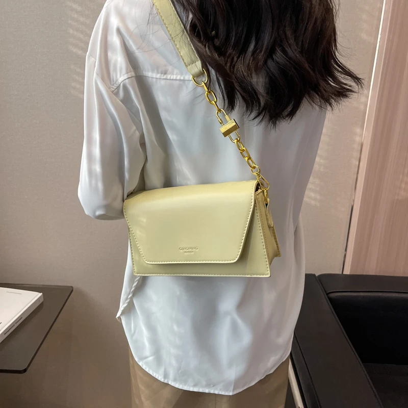 Ladies Olive PU Mini Satchel