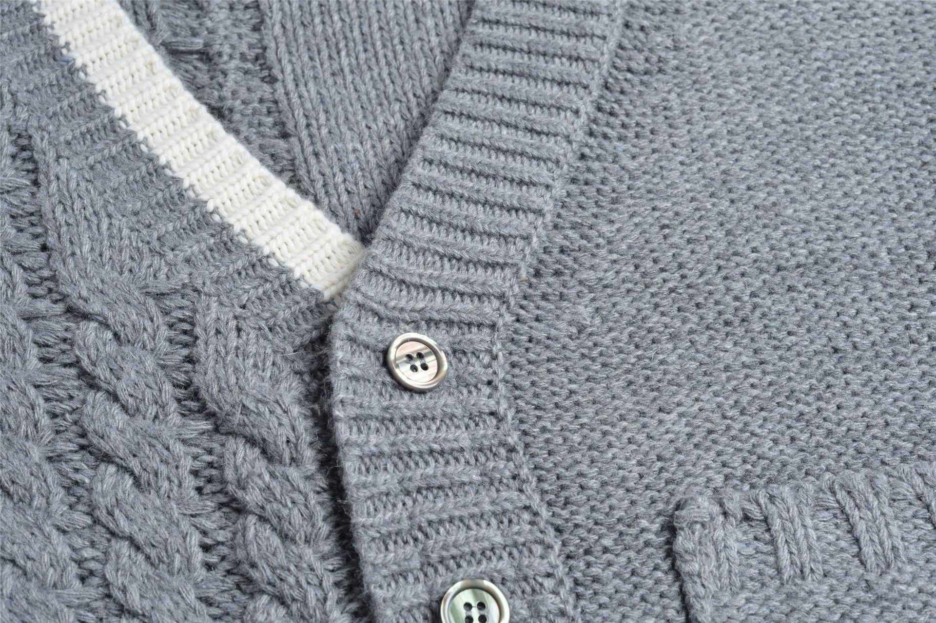 Wool Sweater Angled Collar Relaxed Cut