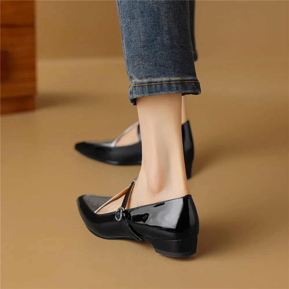 Ladies Urban Tapered Two-Tone Belted Ballerina