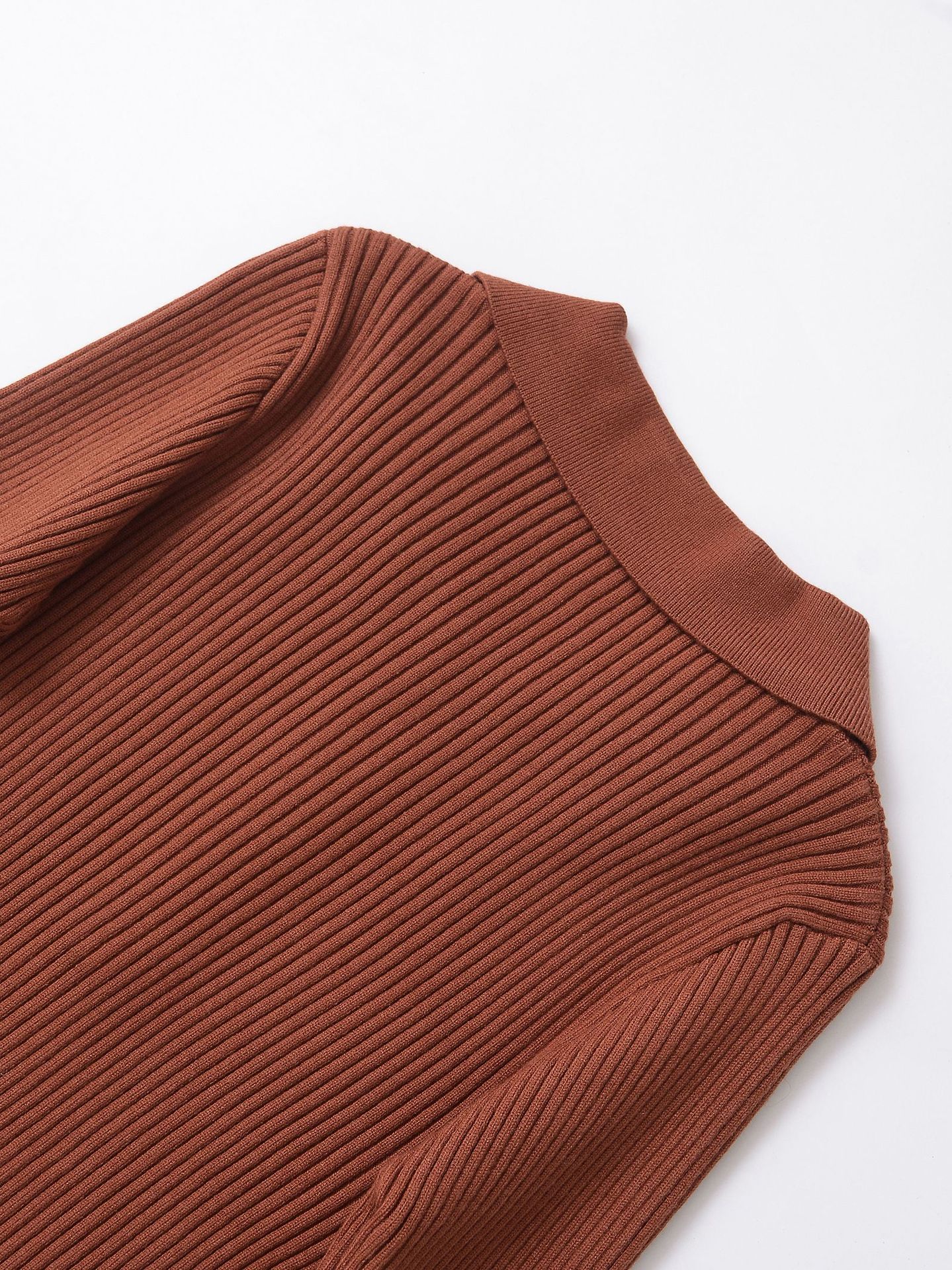 Solid Button-Front Slim Fit Sweater
