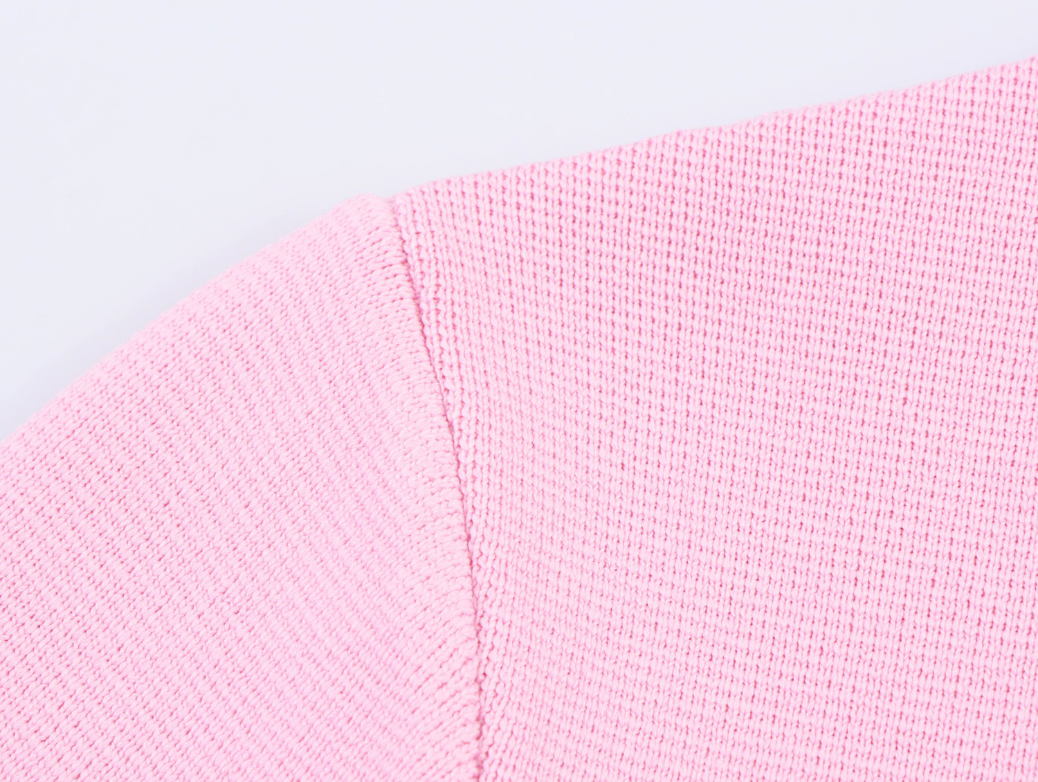 Round neck short sleeved button up knitted sweater top for women