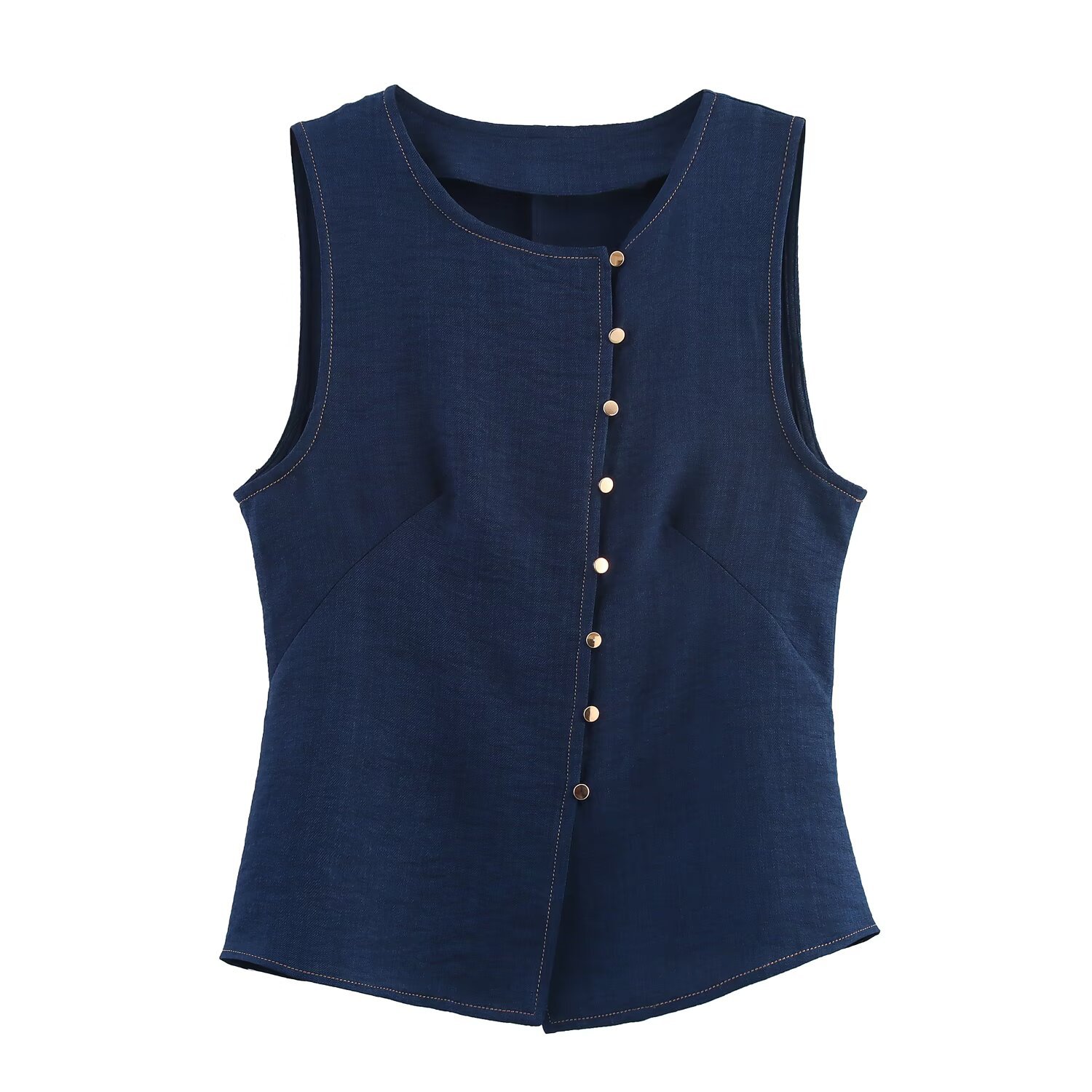 Ladies Round Neck Sleeveless Polyester Tank