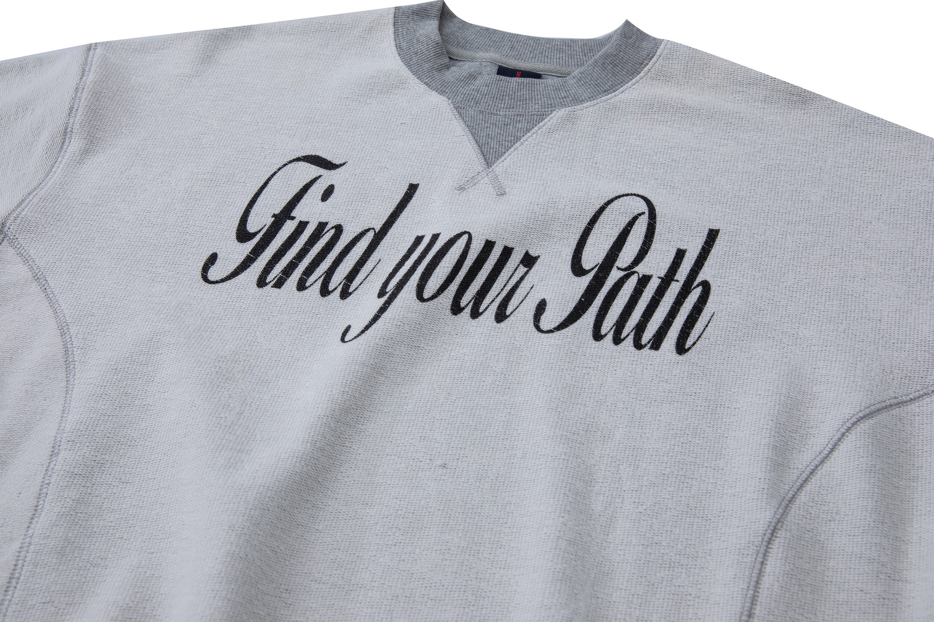 Oversized Contrast Panel Inverted Cotton Blend Graphic Hoodie