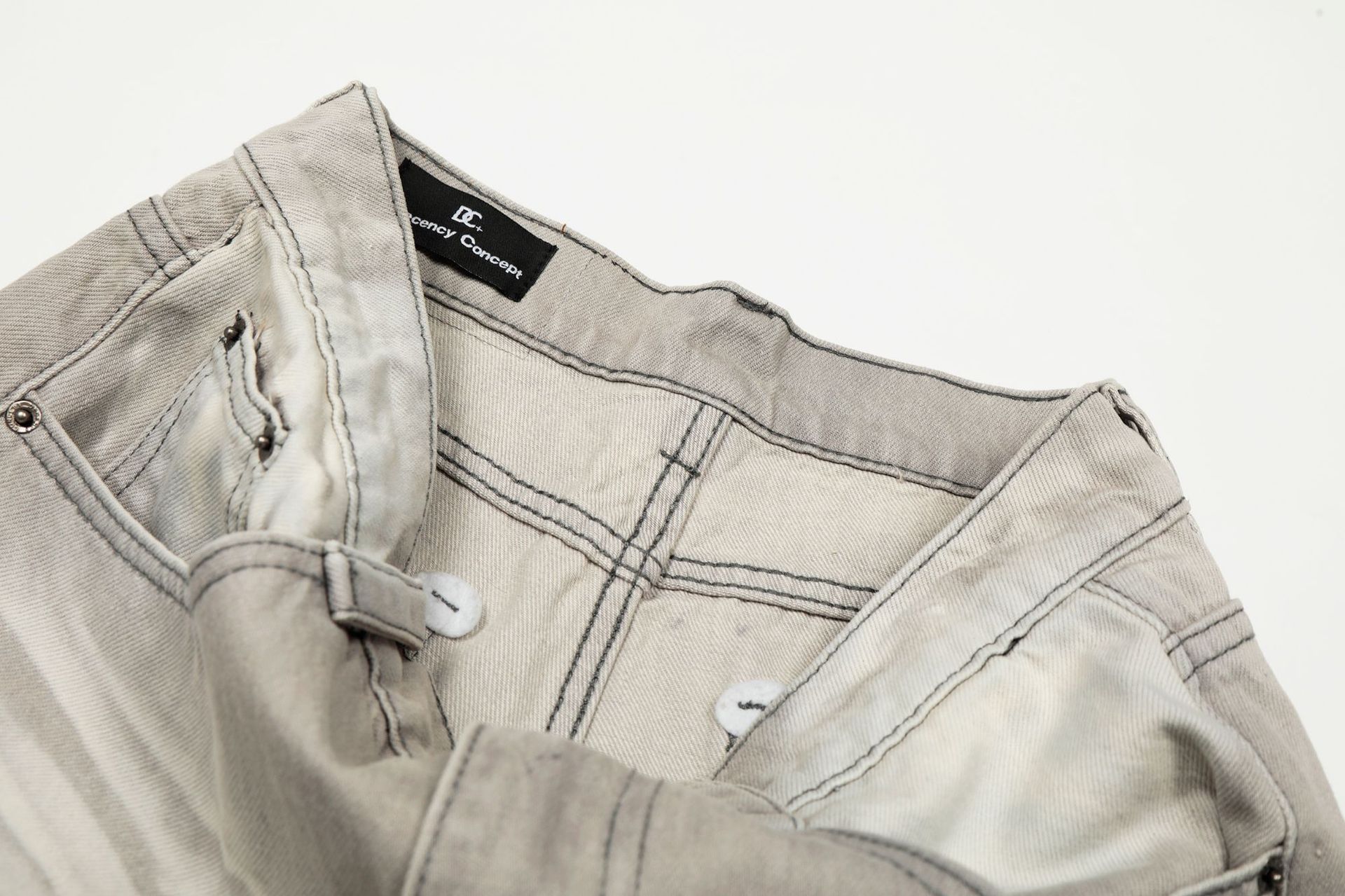 Vintage Unisex Trendy Washed Nostalgic Color High-End Design Men's Loose Straight-Leg Jeans