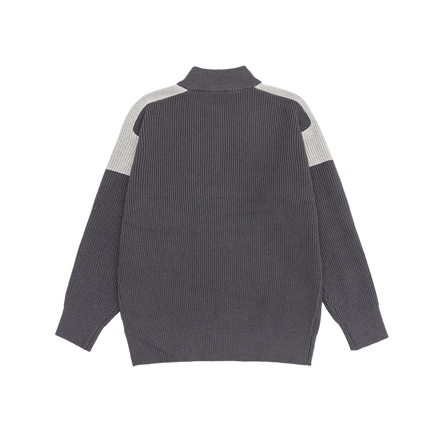Unisex Loose Fit Long Sleeve Funnel Neck Sweater