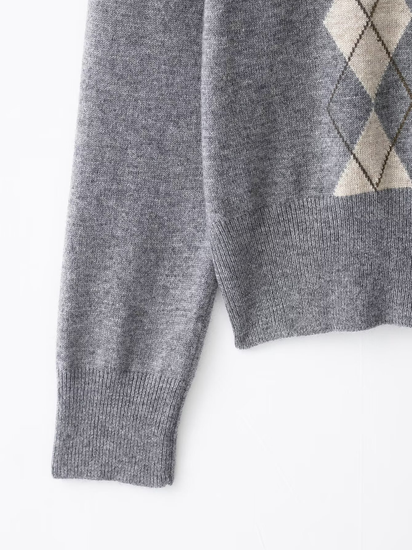 Regular Fit Geometric Knit Long Sleeve Cardigan