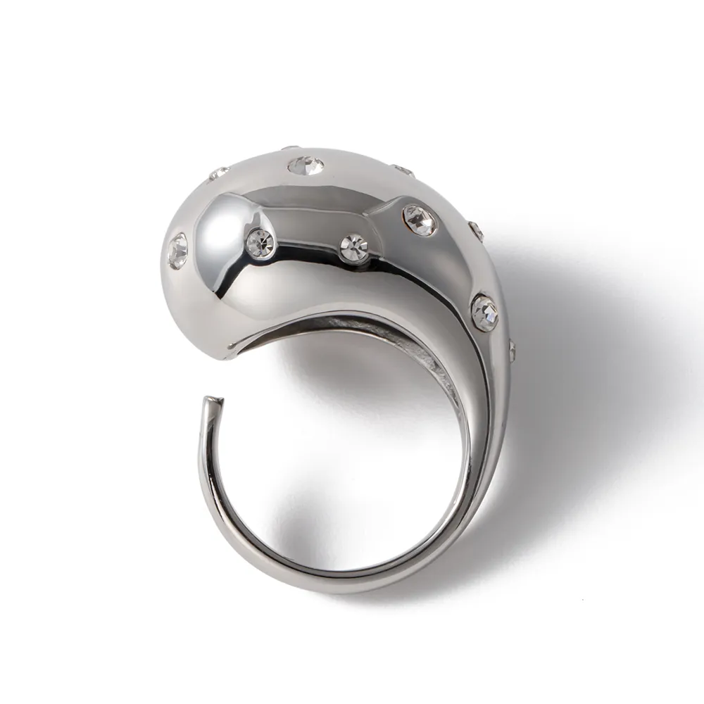 Thick Hollow Brushed Gold-Tone Water-Resistant Ring