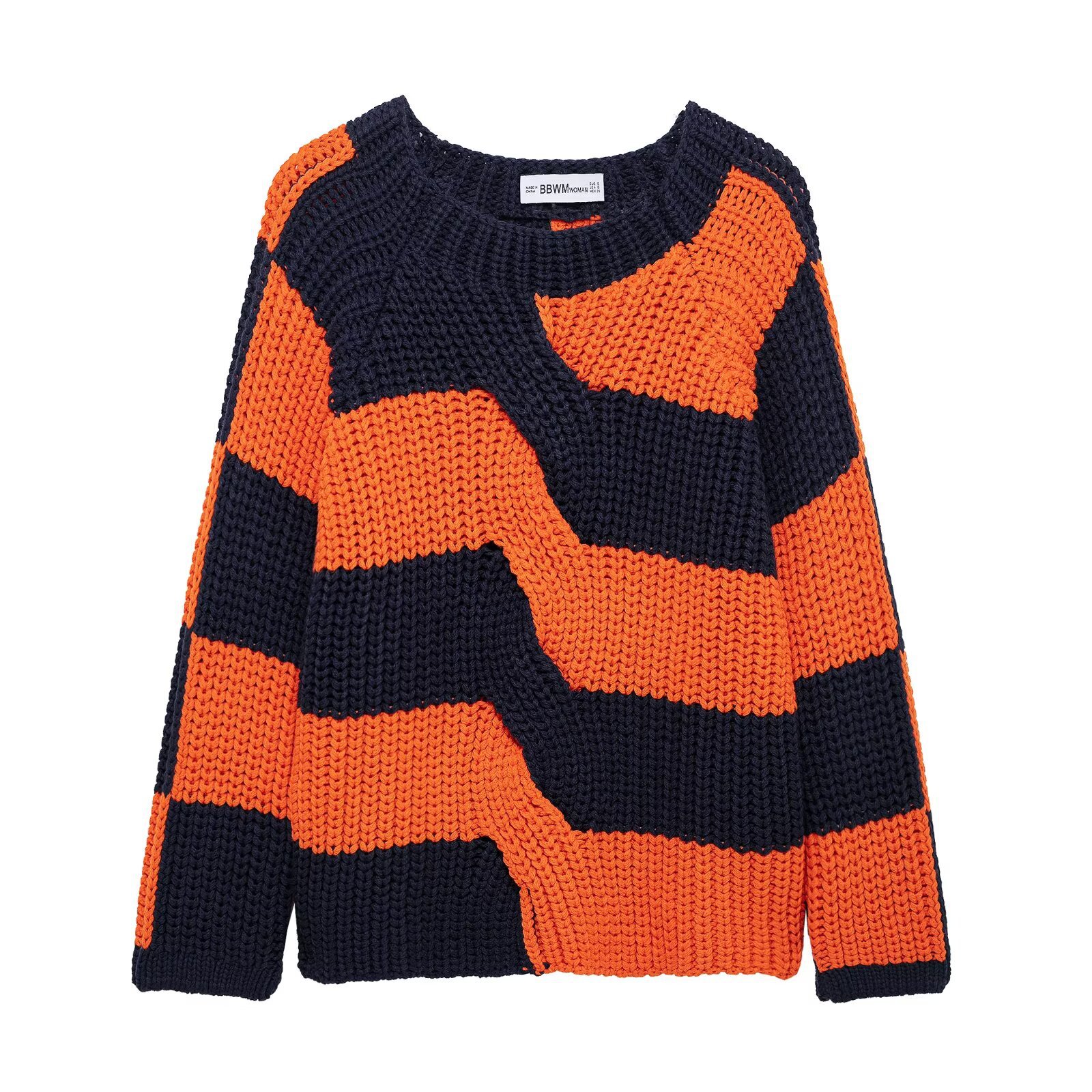 Oversized Banded Crew Sweater