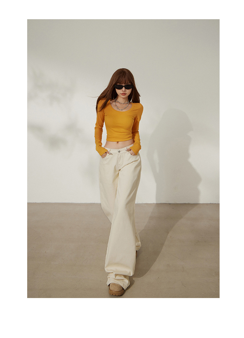 Women's Loose Flare Trousers Elastic Slimming Slight Flare Denim Pants for Women