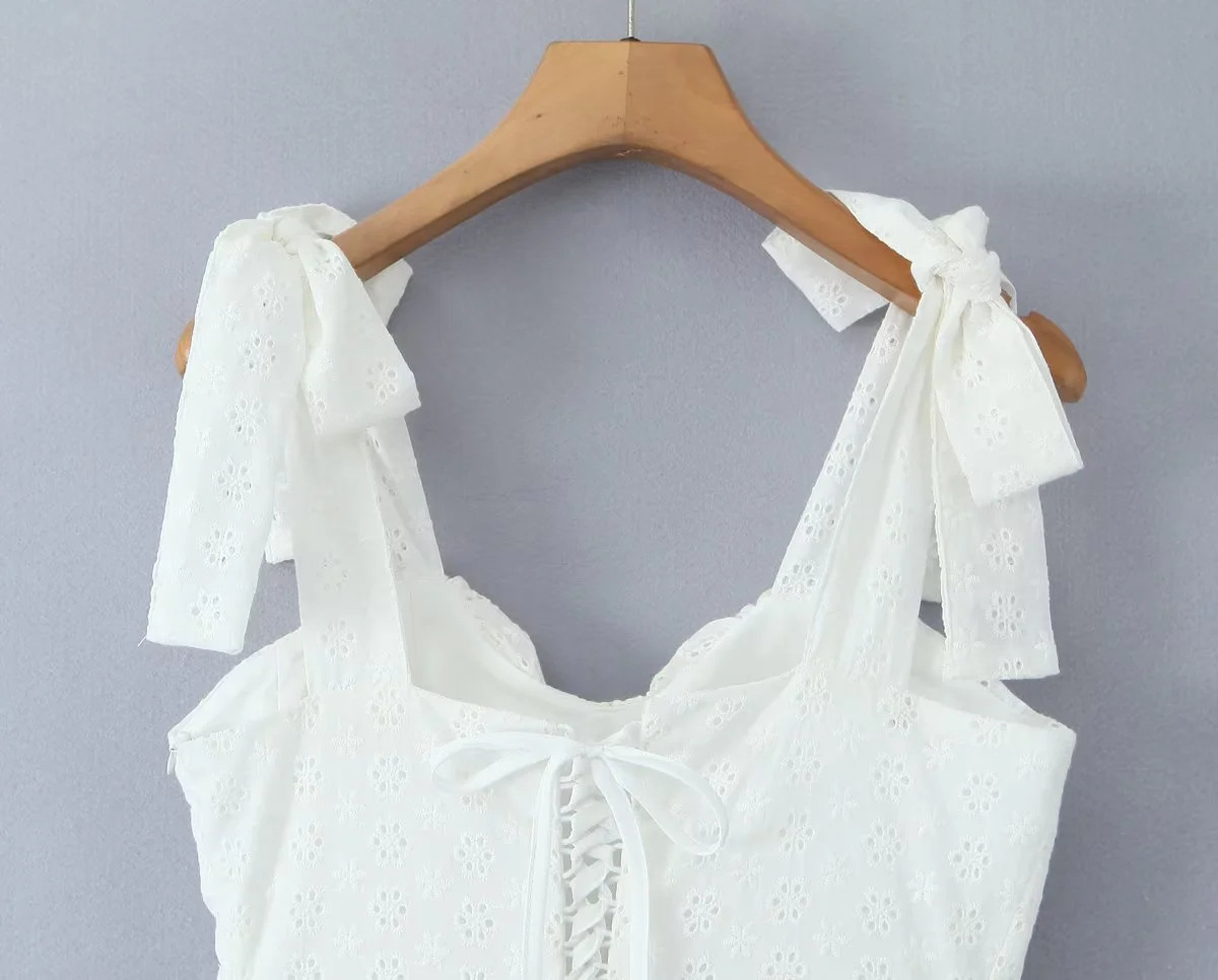 A-Line Square Neck Sleeveless Cotton Solid Strappy Dress