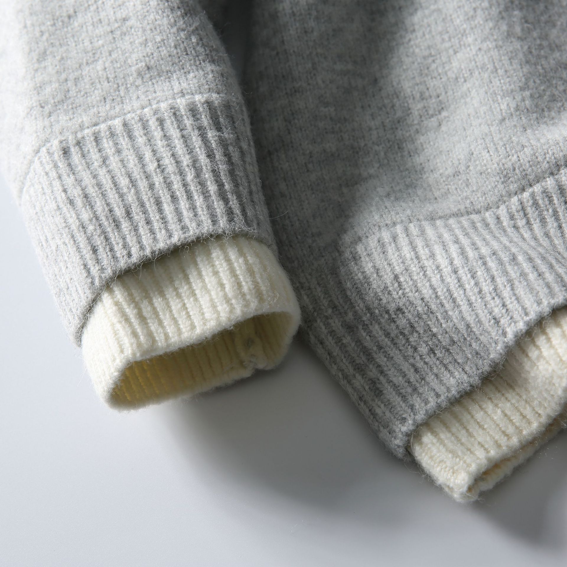 Premium Faux Layered Partial Zip Hood Sweater