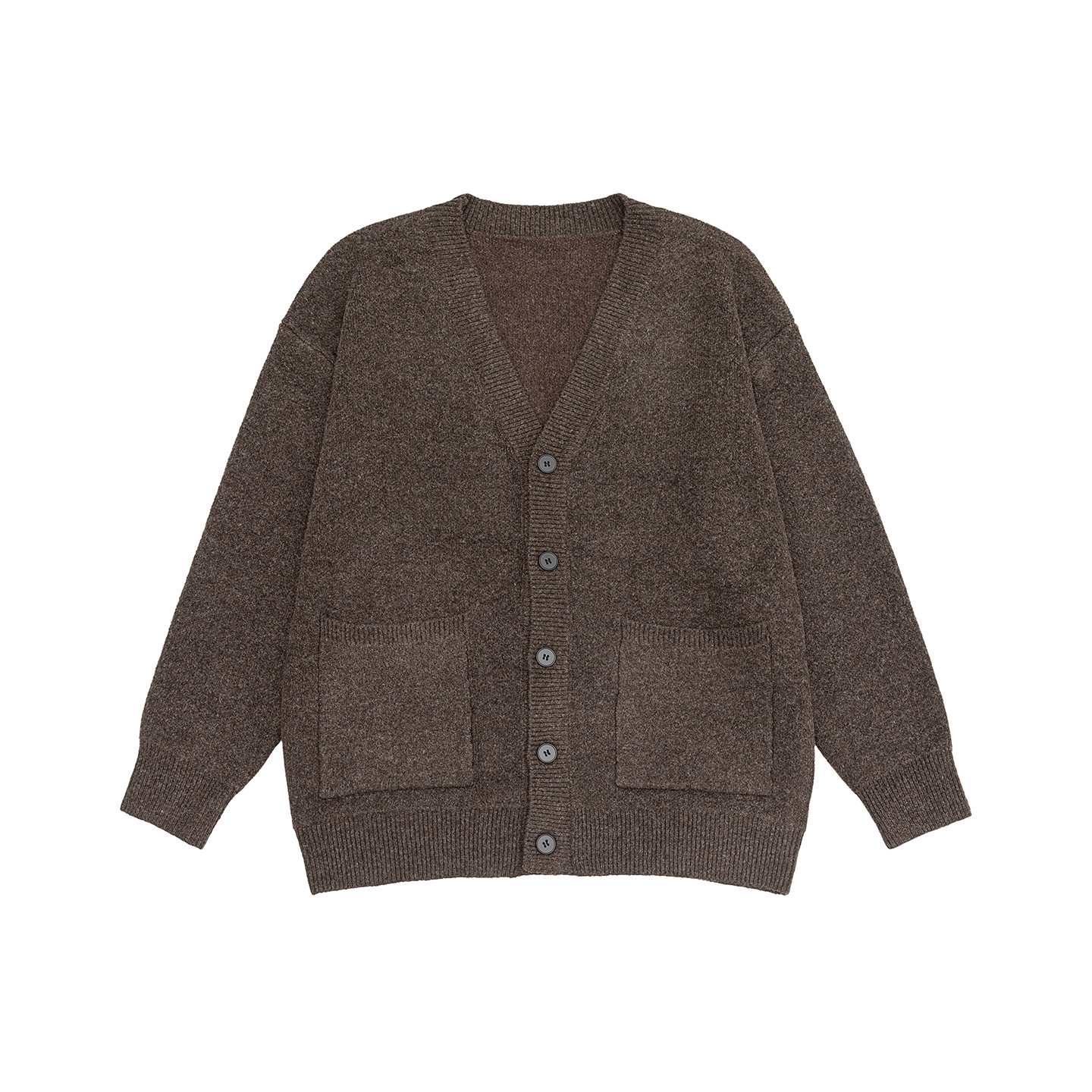 Slouchy Plain Polyester Cardigan