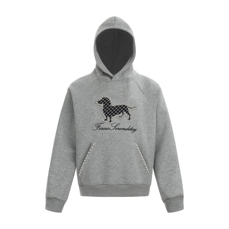 Oversized Cotton Blend Letter Print Hoodie