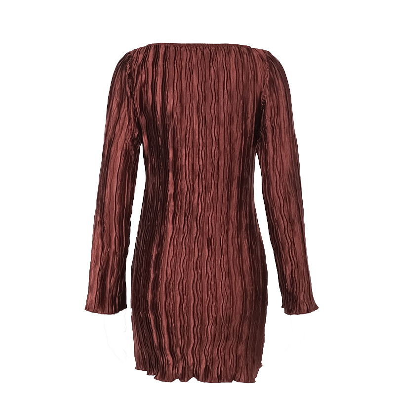 High Waist Round Neck Full Sleeve Pencil Dress