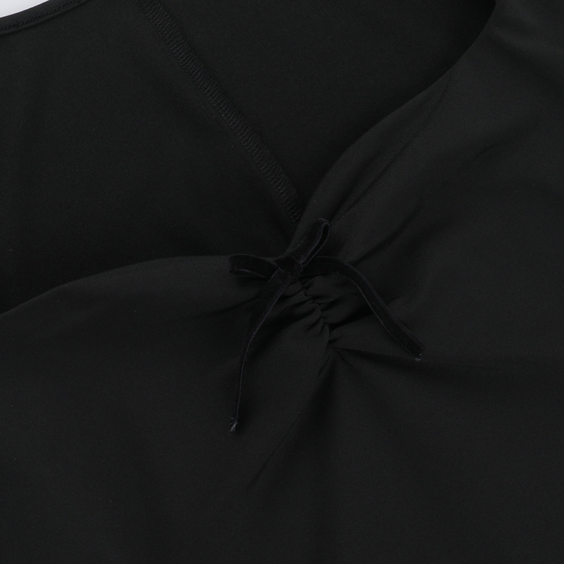 Square Neck Full Sleeve Umbrella Mini Dress