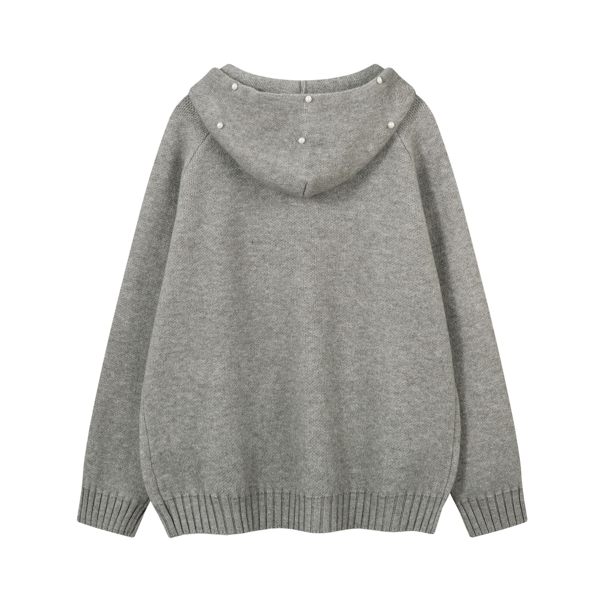 Acrylic Jacquard Long Sleeve Loose Fit Cardigan