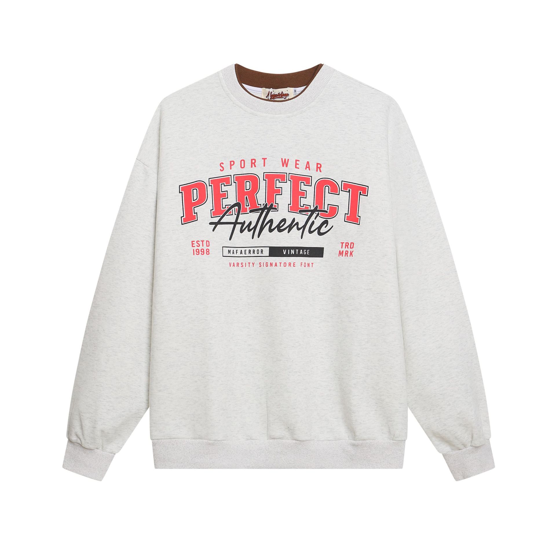 Round neck sweatshirt loose fit for men