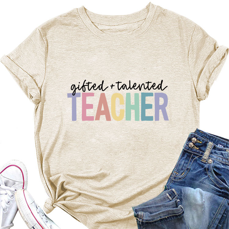 Ladies Geometric Print Crew Neck T-shirt
