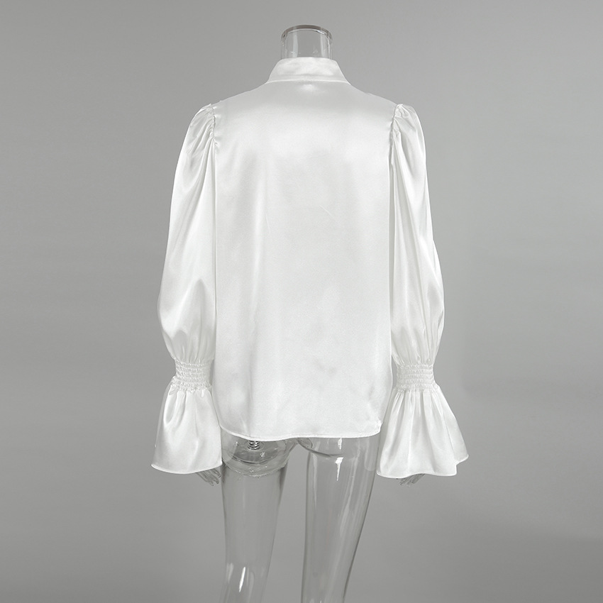 Relaxed Fit Flounce Hem Mandarin Neck Shirt