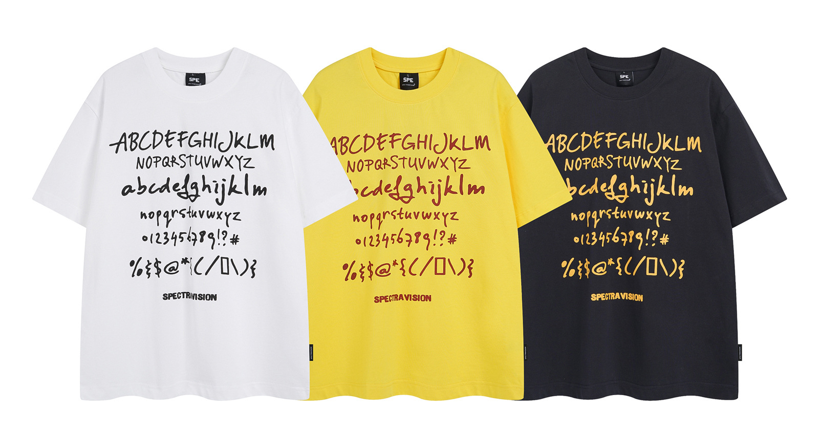 Retro Letter Print Vintage Short Sleeve T-Shirt Unisex Summer Loose Casual Pure Cotton Couple Top