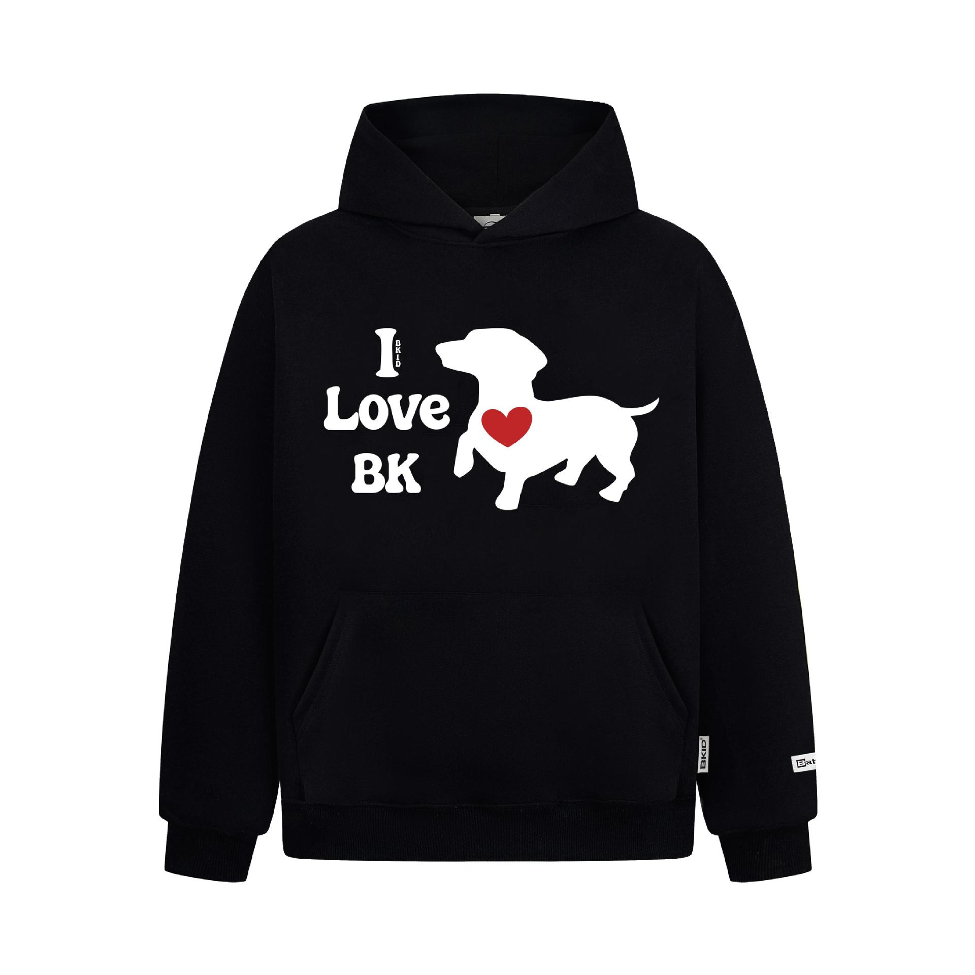 Cotton Dog Puff Print Hoodie