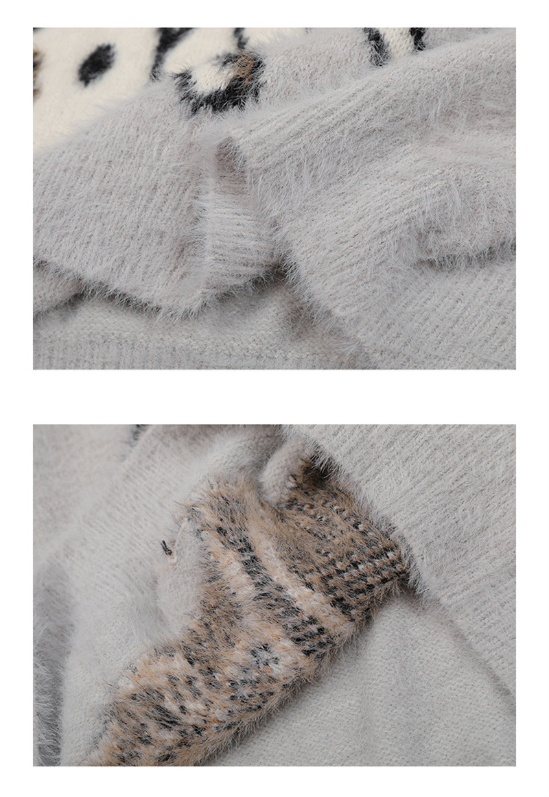 Unisex Japanese Workwear Loose Fit Color Block Sweater