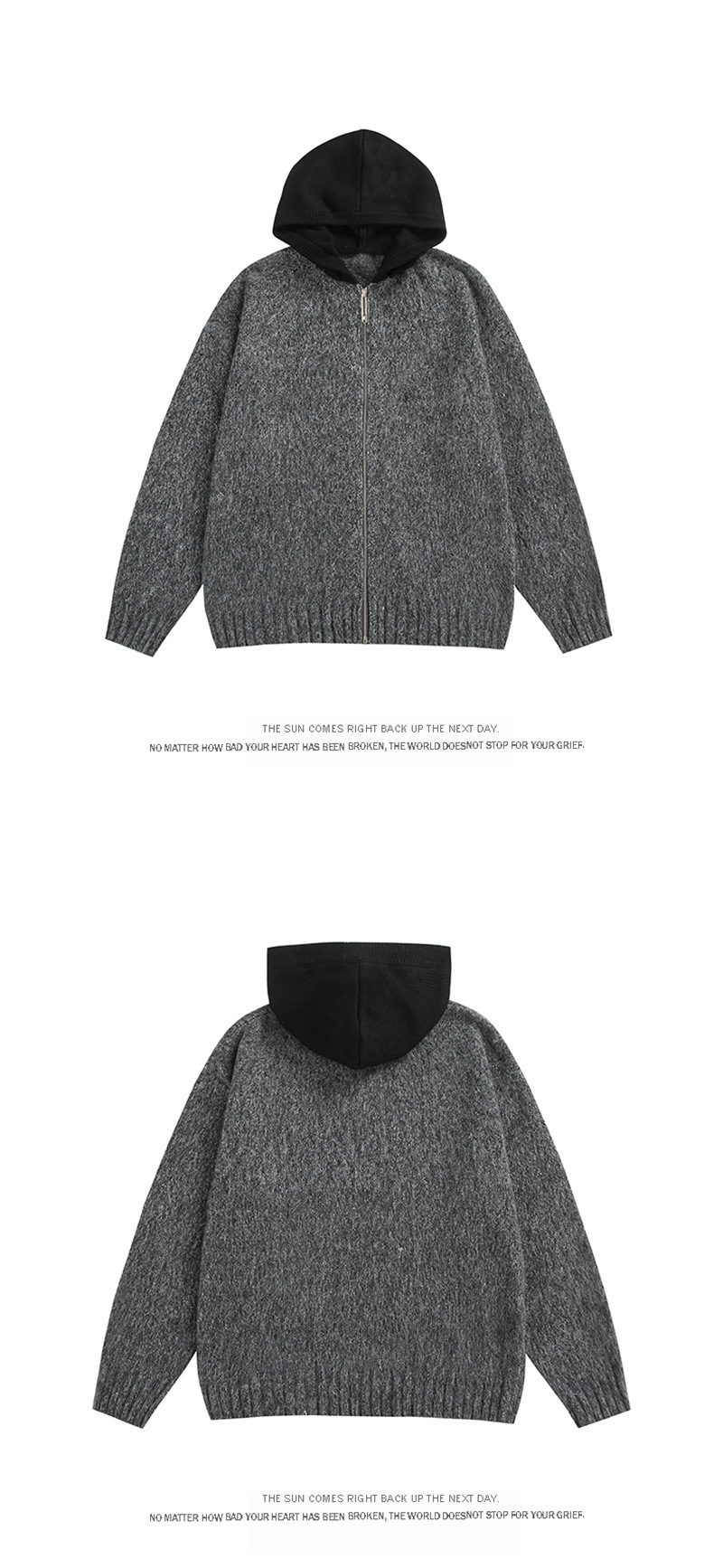 Japanese Workwear Oversized Hood Cardigan