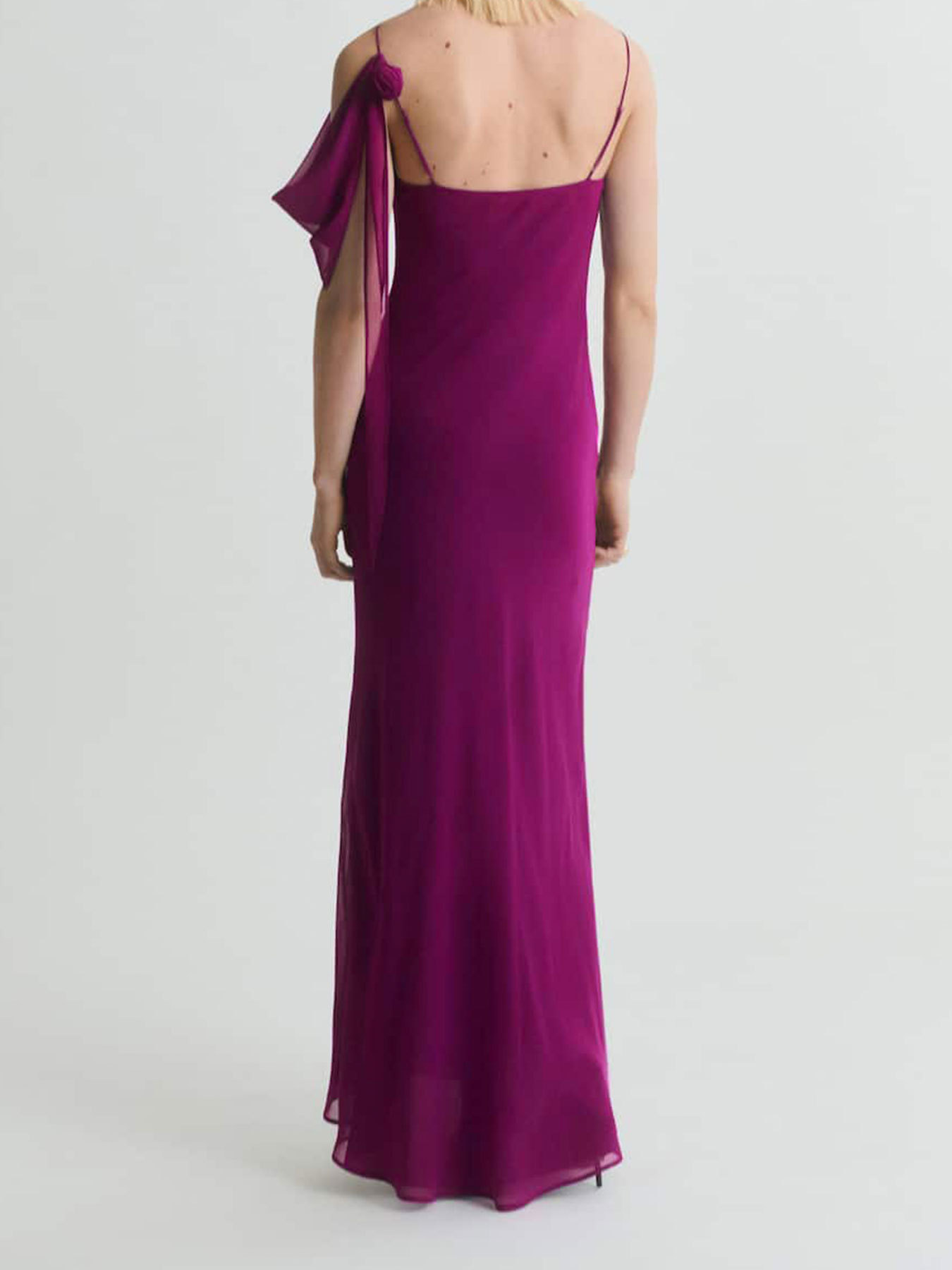Shoulderless Ruched Fitted Open Back Evening Dress