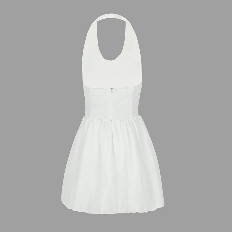 Open Back Slim Knot Strap Sleeveless Dress