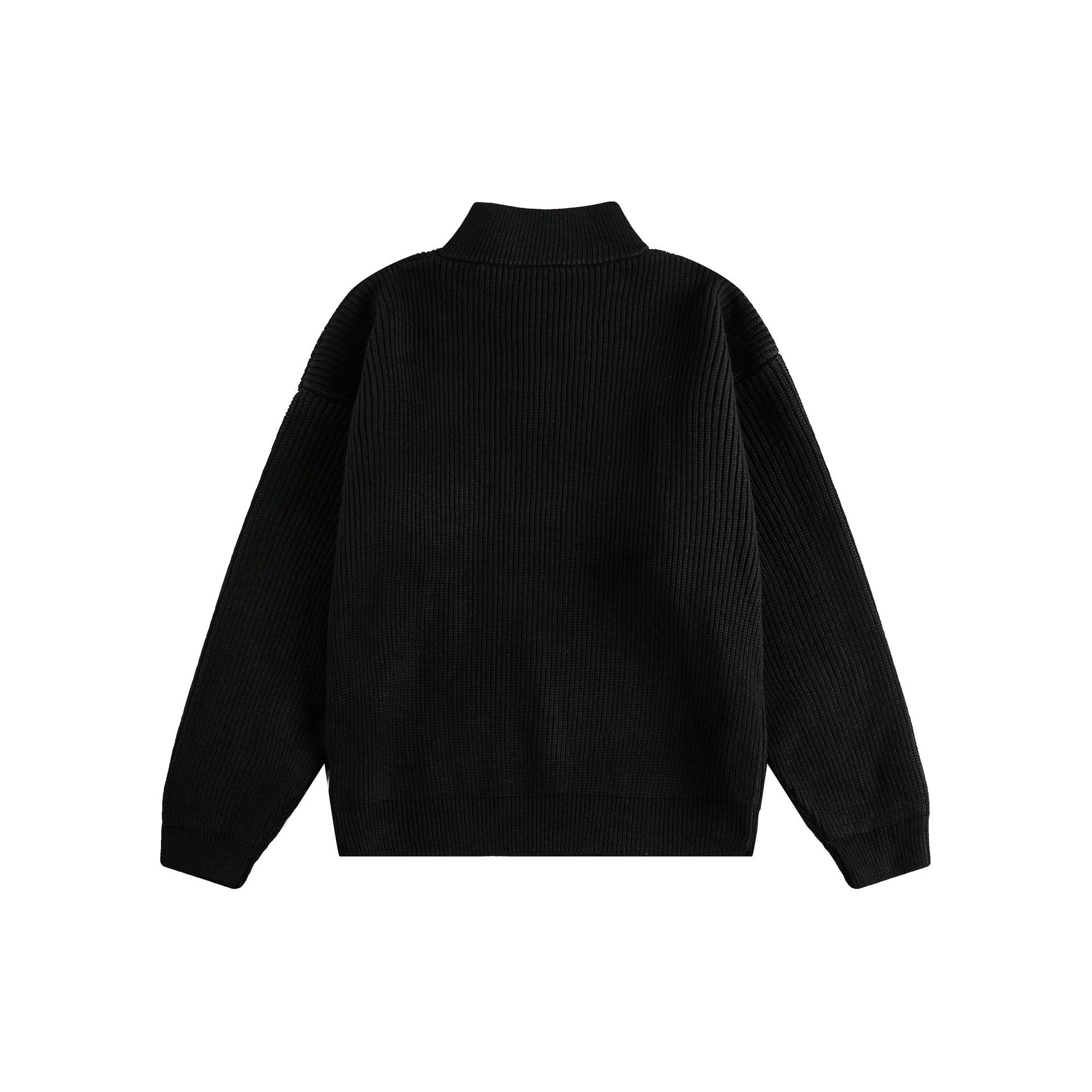 Classic Long Sleeve Mock Turtleneck Zip Sweater