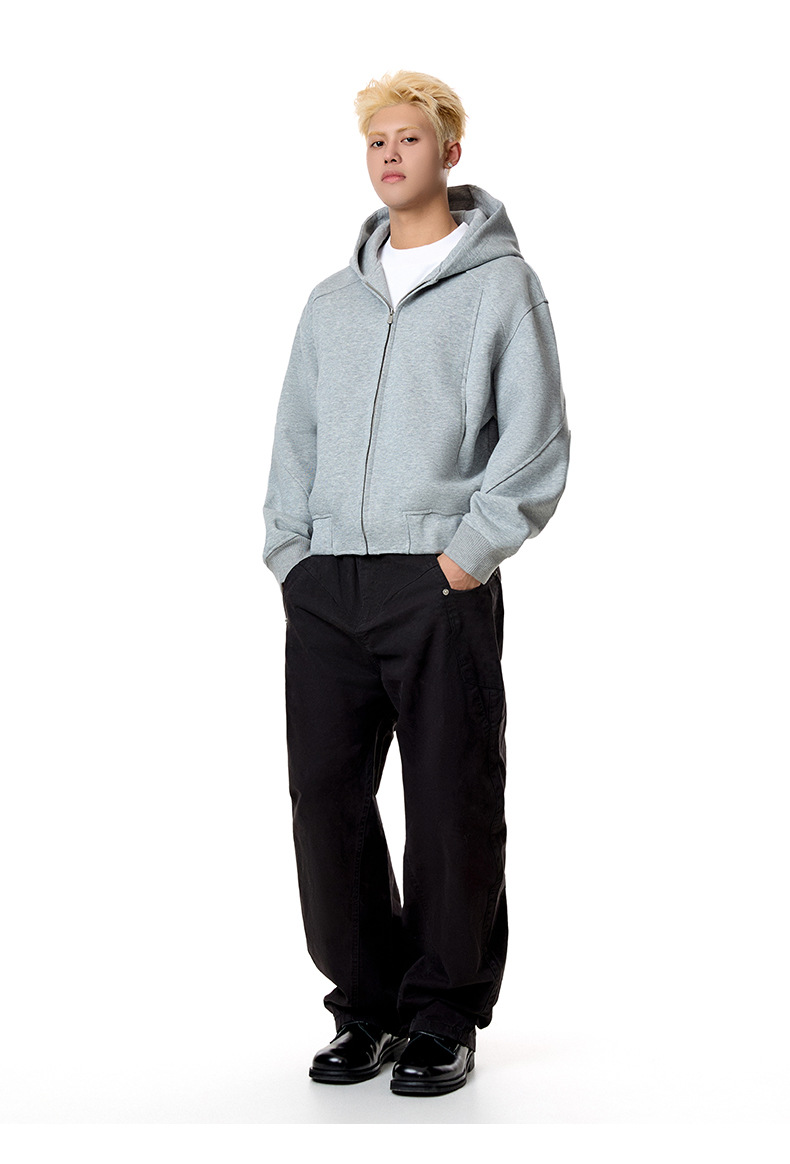 Loose Fit Cotton Blend Long Sleeve Hoodie