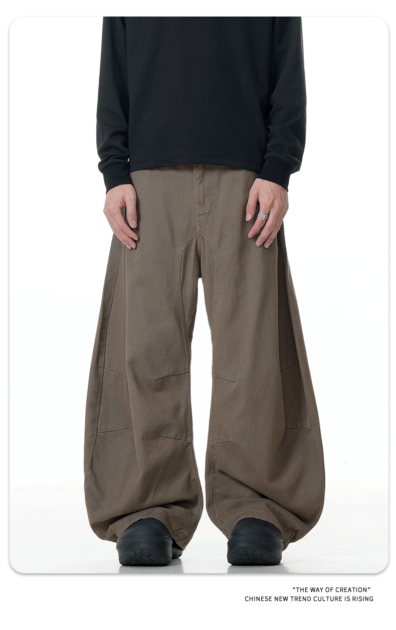 Slimming Simple Workwear Wide-Leg Three-Dimensional Casual Long Pants