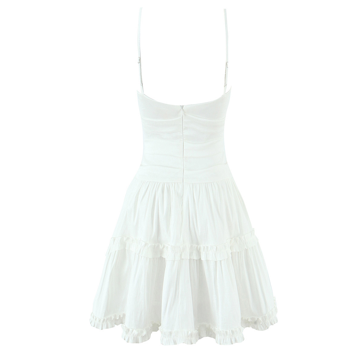 One Shoulder Sleeveless Fresh Tiered Waist Tie Dress
