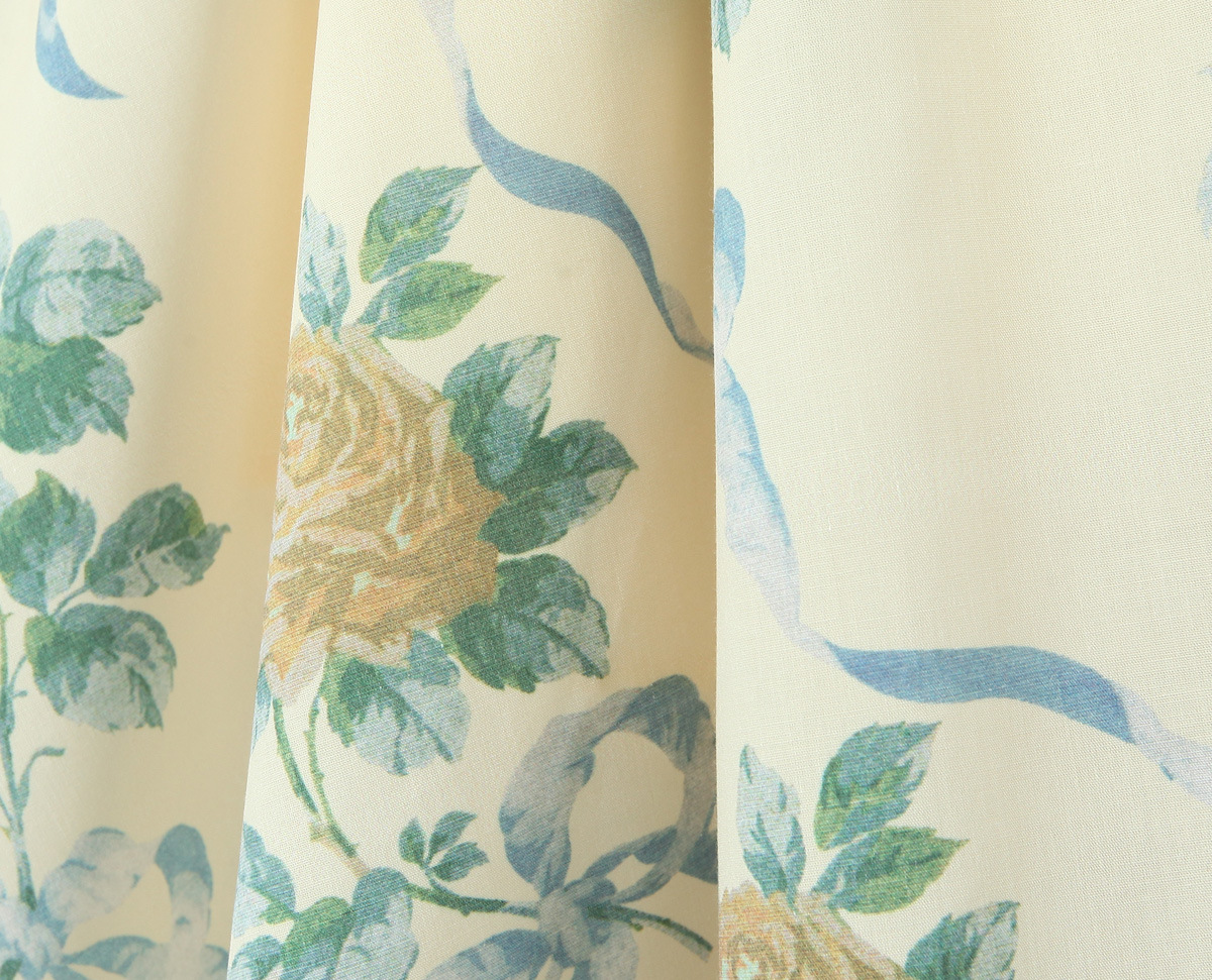 Cotton Print Ribbon Front Halter Maxi Dress
