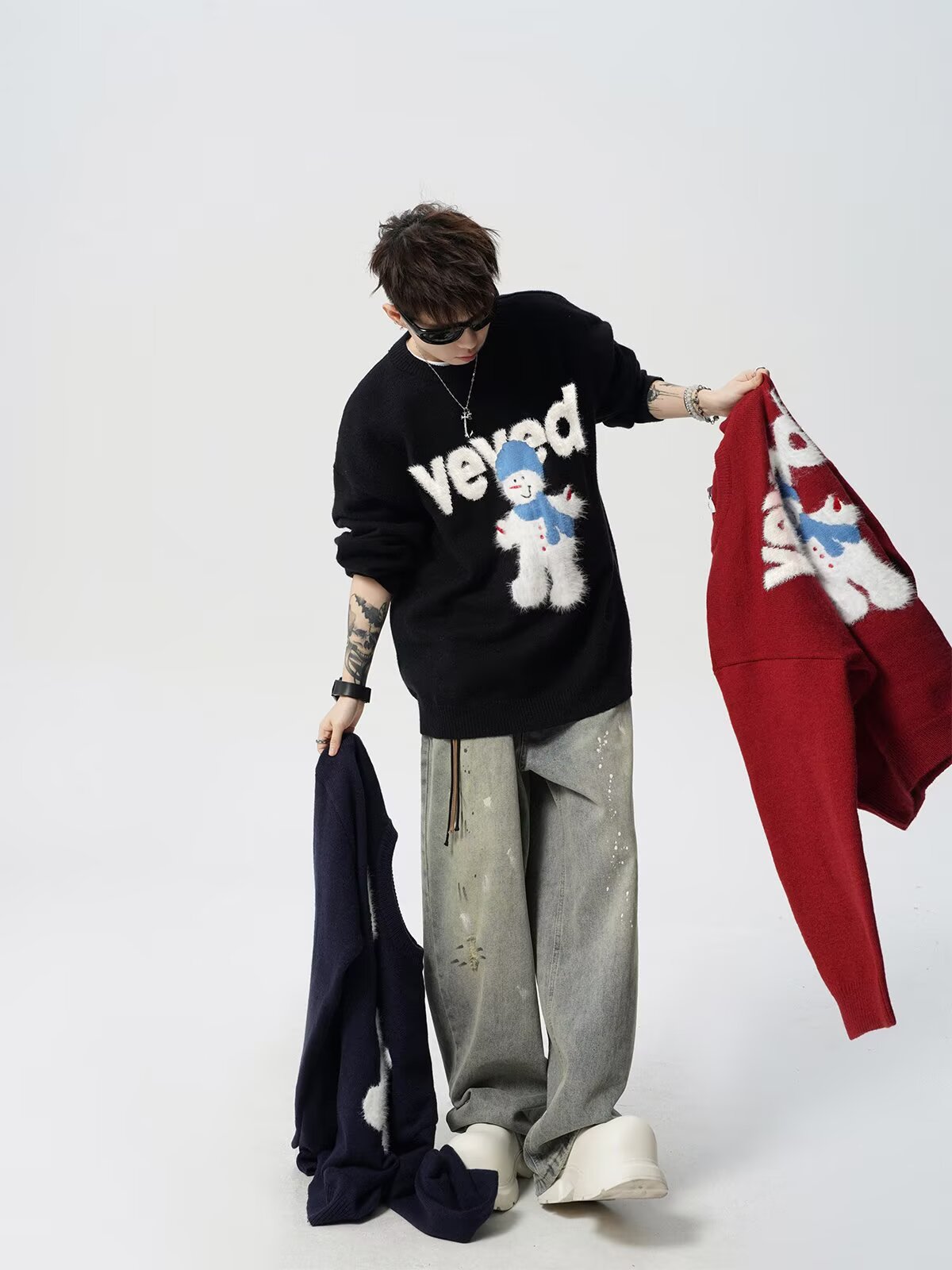 Holiday Frosty Alphabet Jacquard Sweater