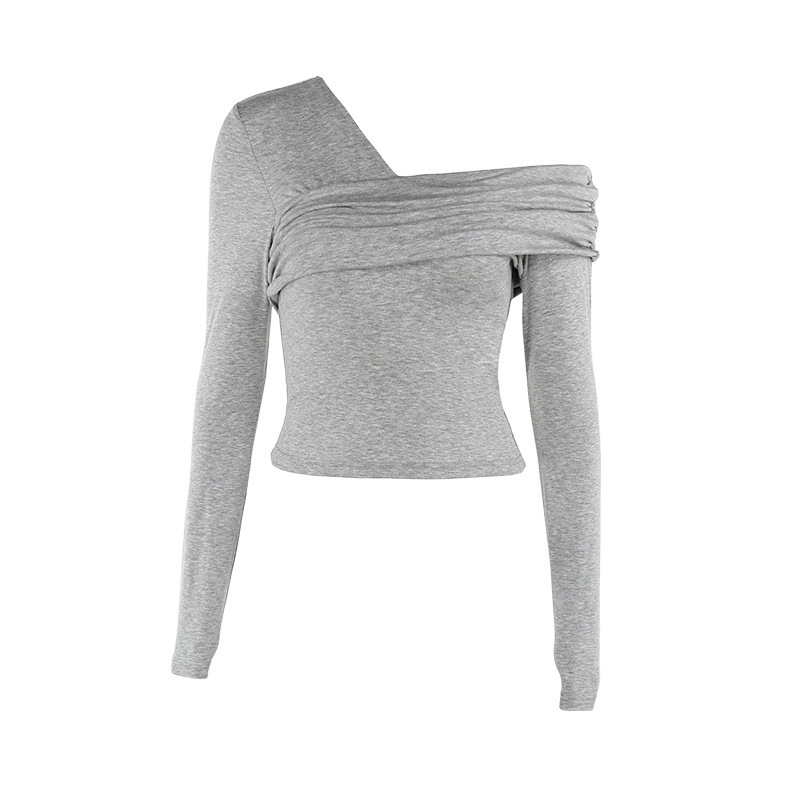 Ladies Plain Bardot Neckband Maxi Arm Tee