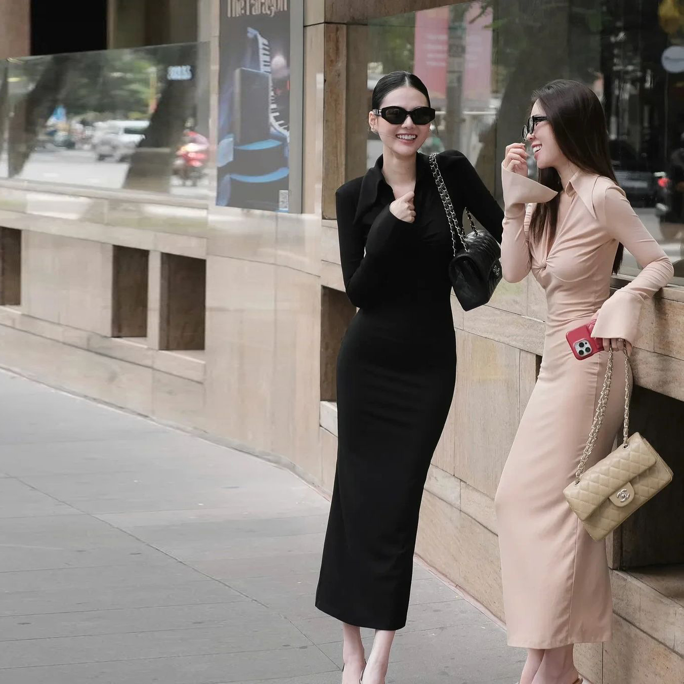 Bodycon Crossover Plunge Long Sleeve Dress