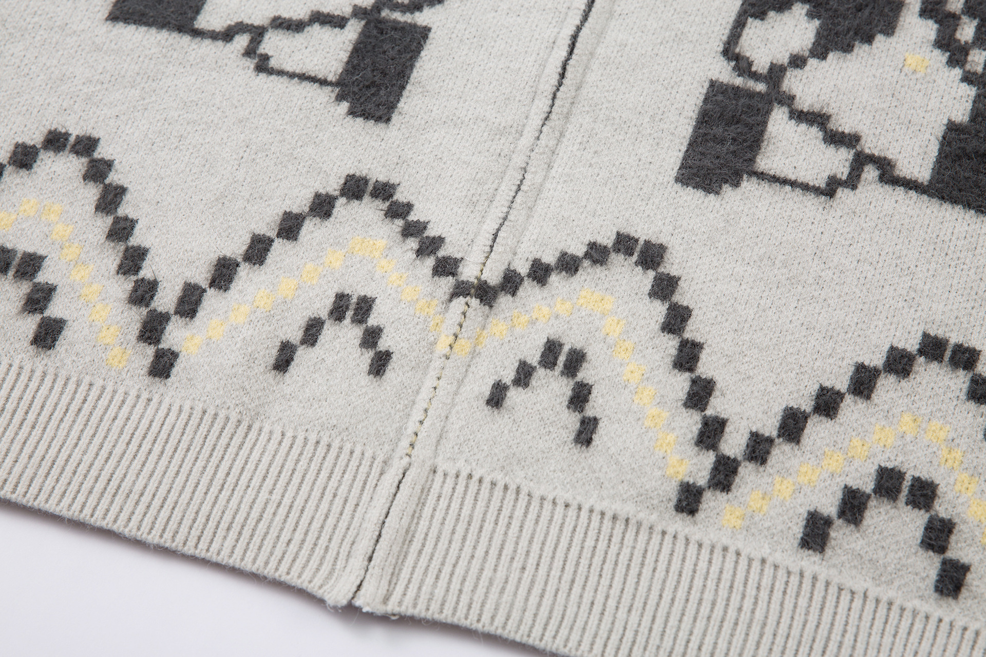 Loose Fit Jacquard Long Sleeve Cardigan