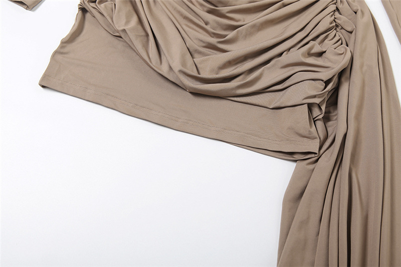 Open Back High Waist Full Sleeve Gathered Dress