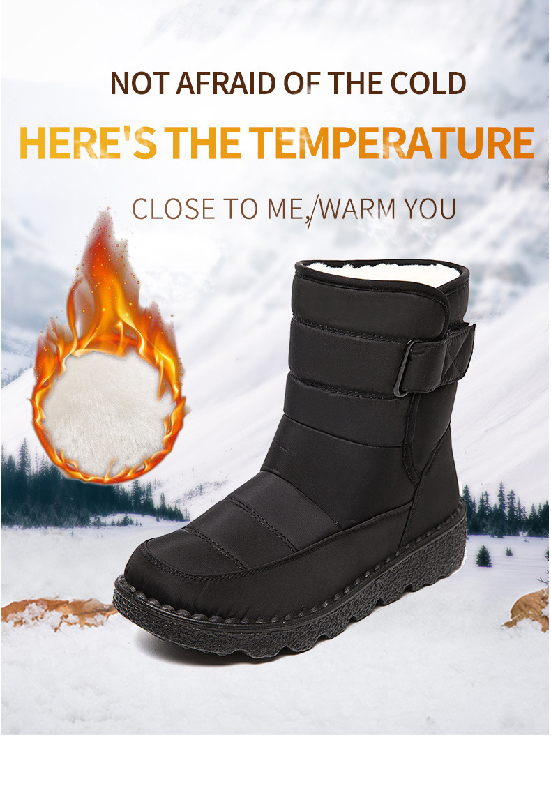 Winter New Snow Boots Women's High Top Waterproof Cotton Shoes Casual Short Tube Plush Plus Large Cotton Boots 43 Amazon