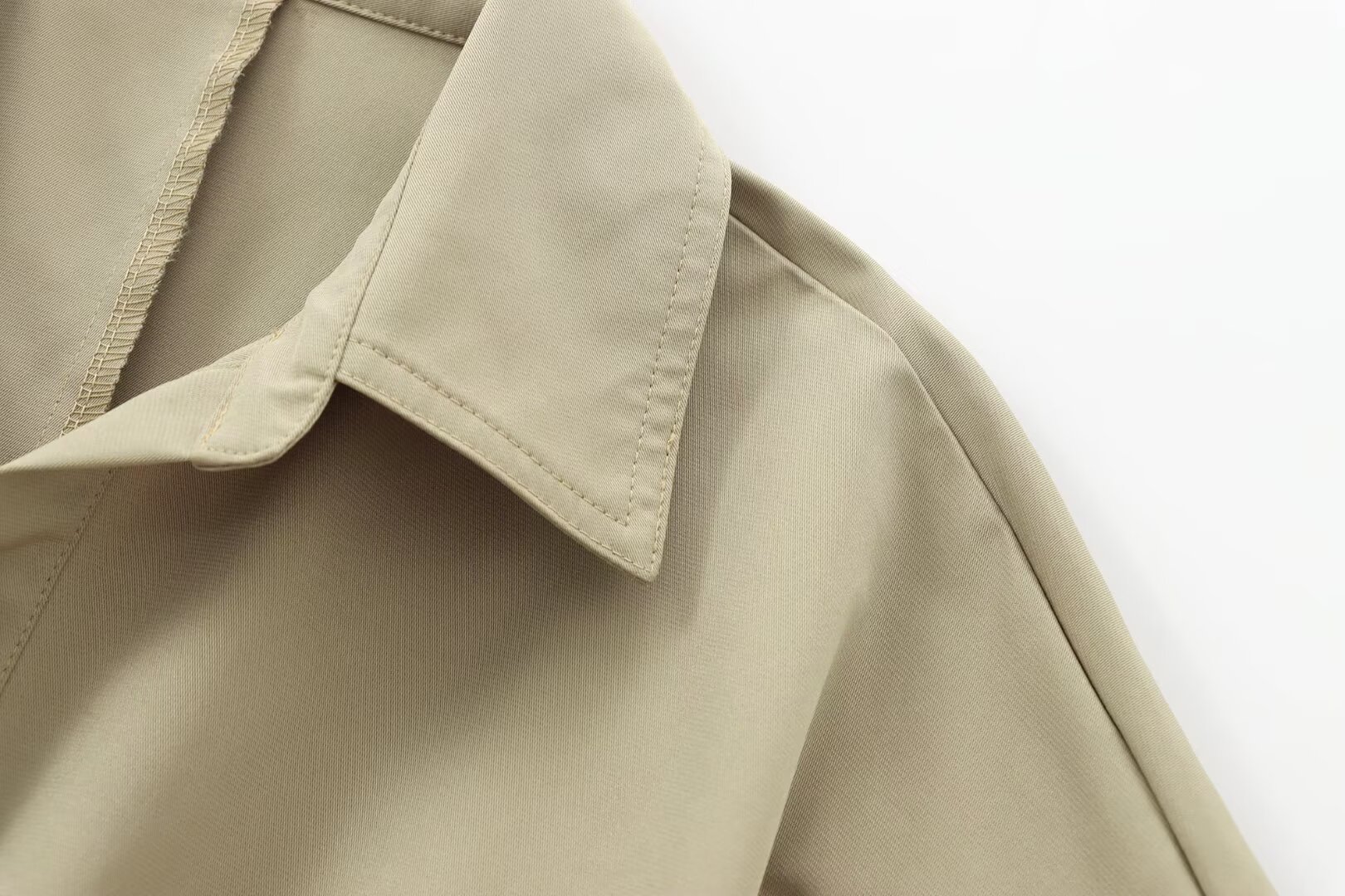 Elegant and Simple Shirt Dress with Waistband for Women