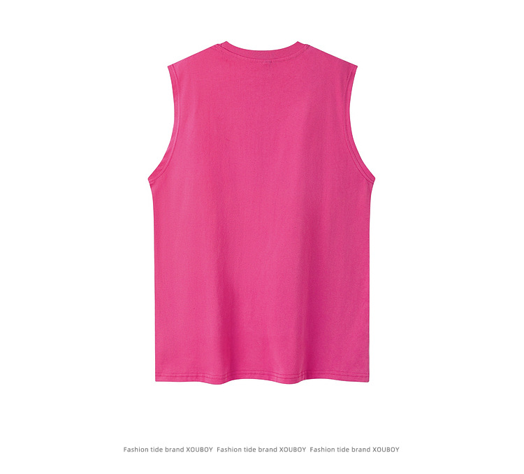 Casual Cursive Sleeveless Round Neck Loose Vest for Men