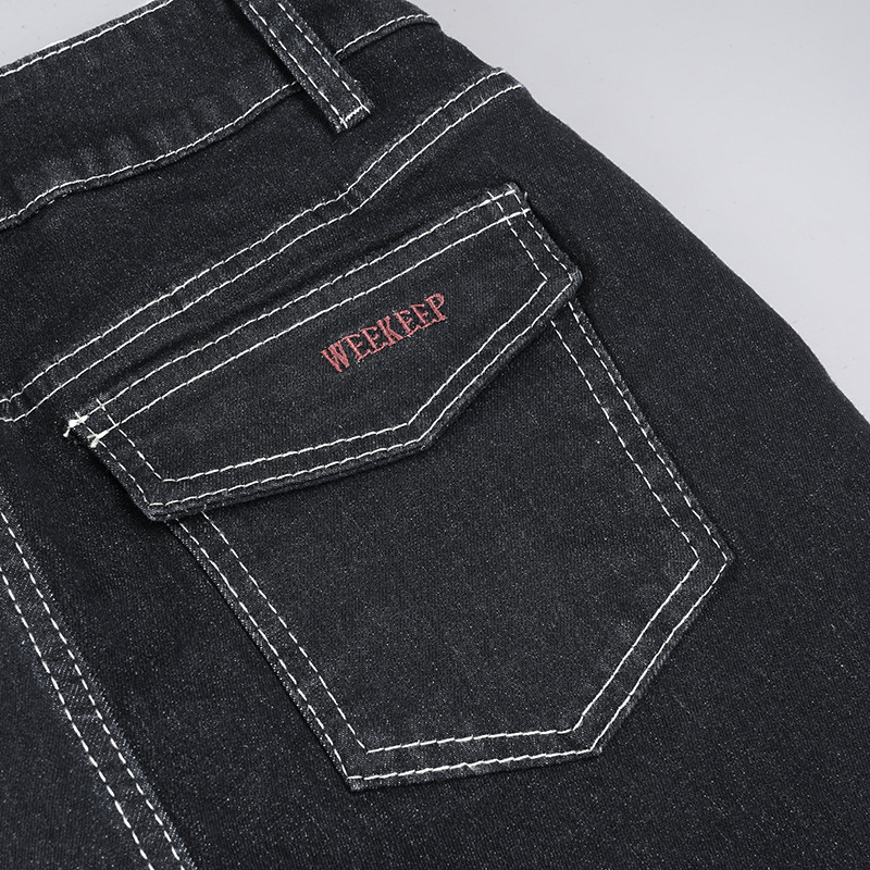 Street Style Simple Retro Slim Low Waist Straight Leg Jeans Elegant Commuting Versatile Casual Pants