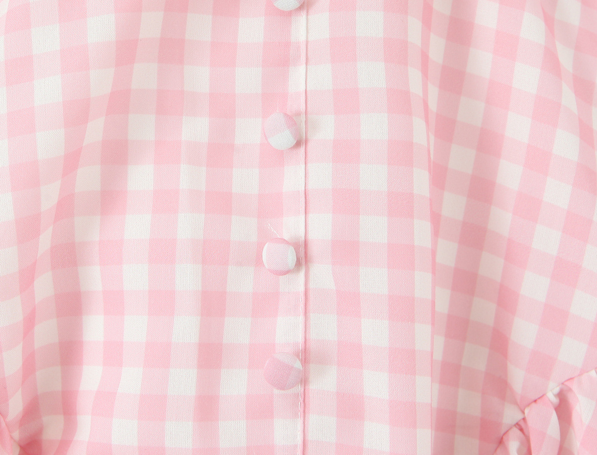 V-Cut Short-Sleeve Two-Tone Knot Detail Nipped-In Above-Knee Dress
