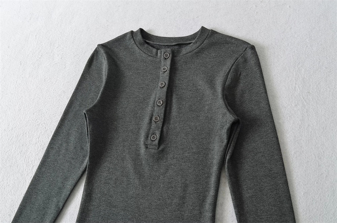 Sexy Chic Plain Wrist-Length Snug Tee