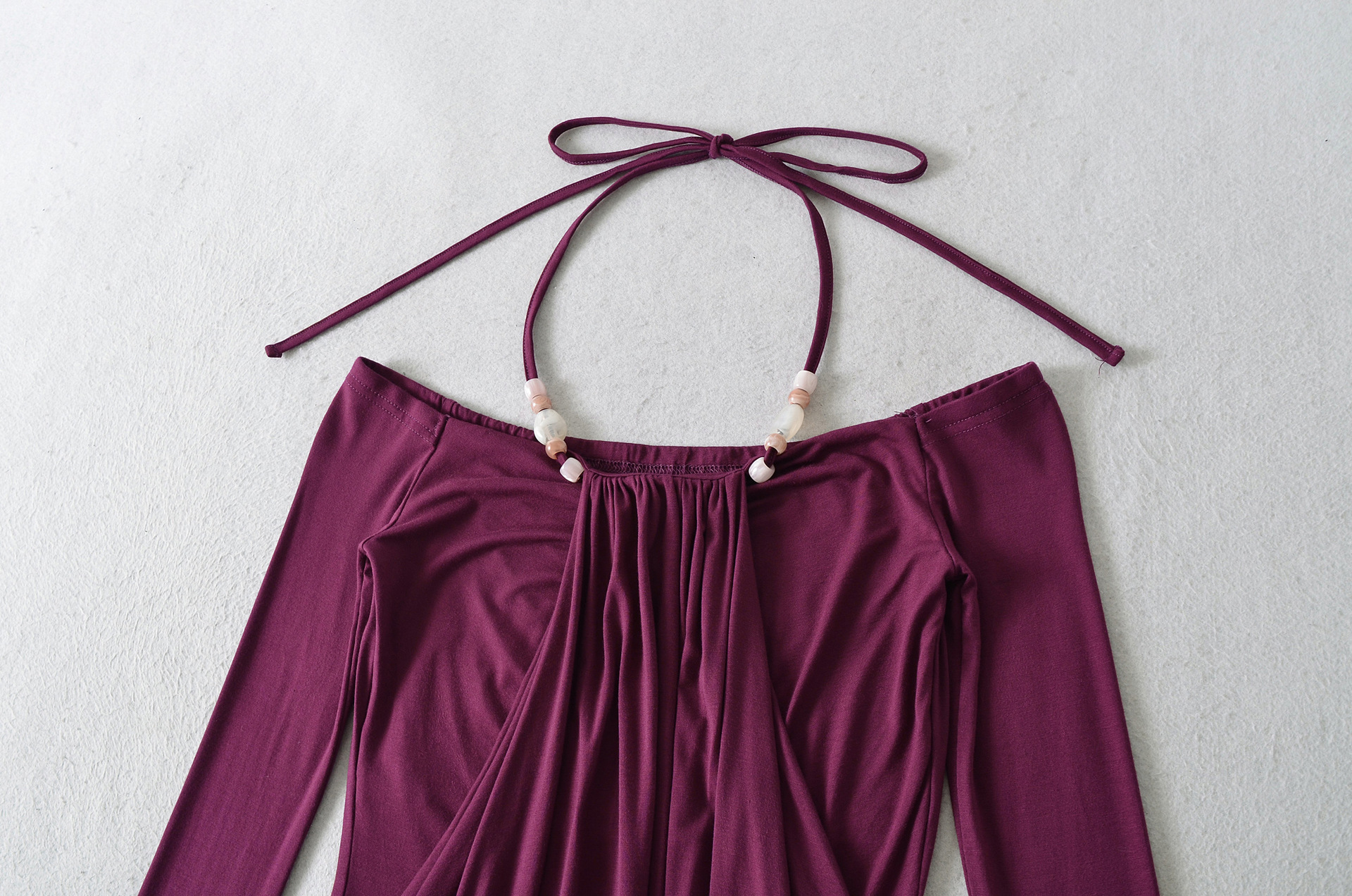 Asymmetric Draped Full Sleeve Cropped Tee