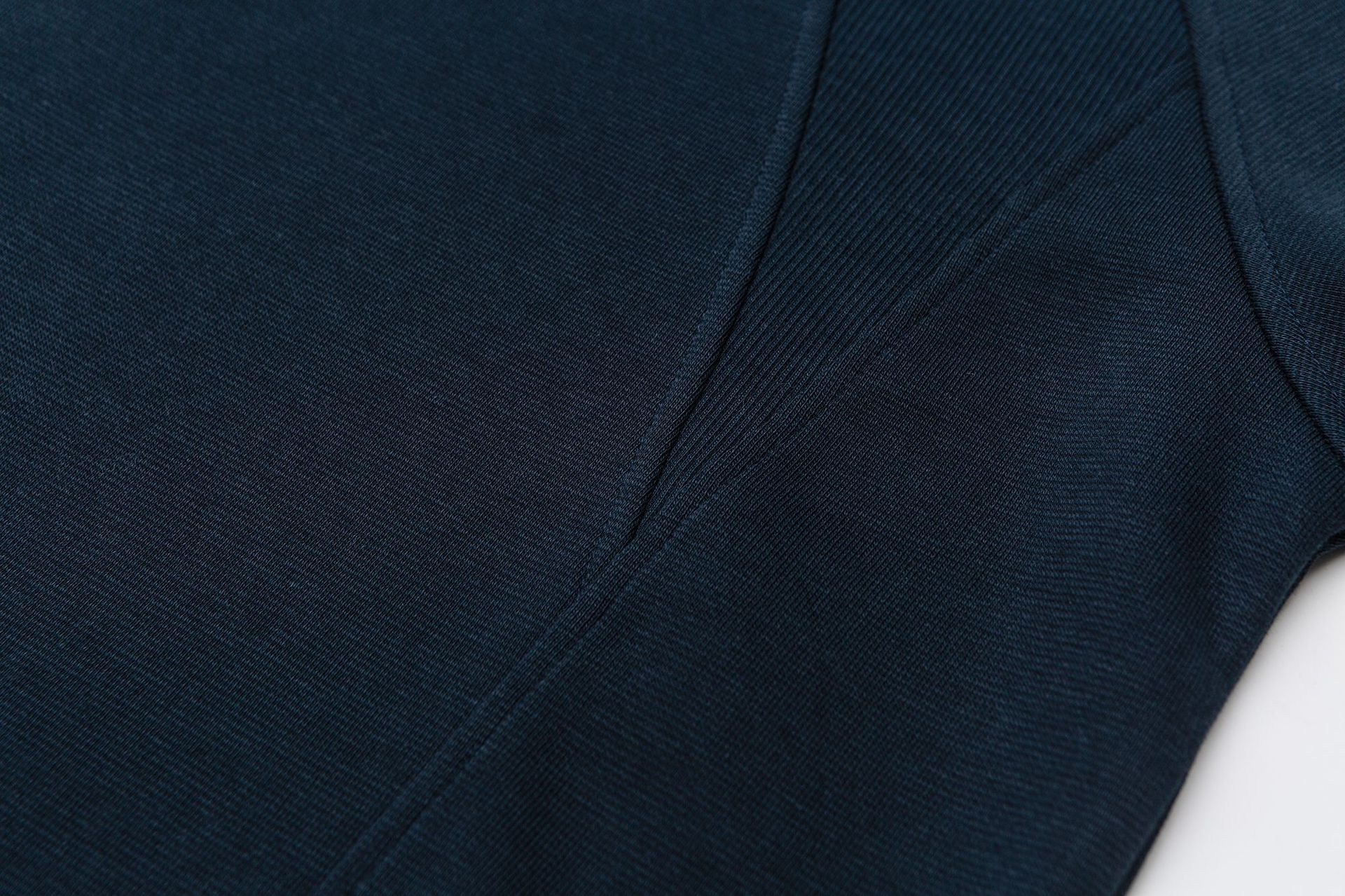 Plain Paneled Band Neck Mid Zipper Hood Sweatshirt