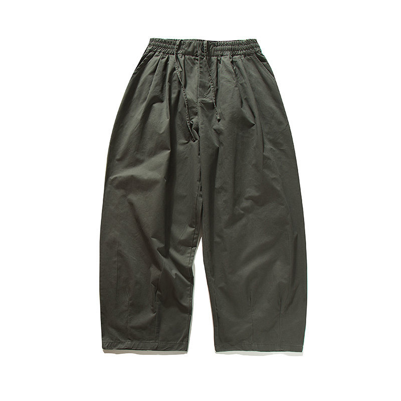 Solid Color Rope Detail Loose Straight Leg Pants Casual Wide Leg Trousers